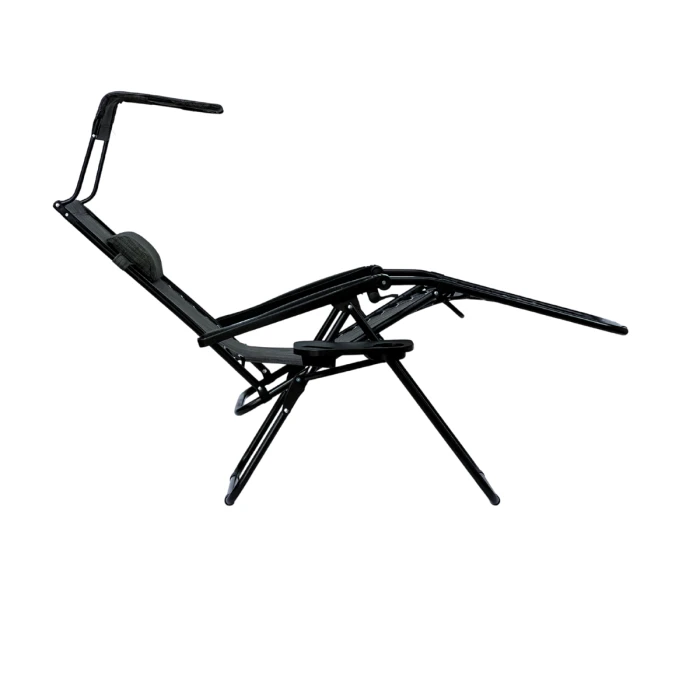 Розкладне крісло шезлонг із козирком LEOBRO Zero Gravity Dark Grey (LB-ZGC-H1-DGR)