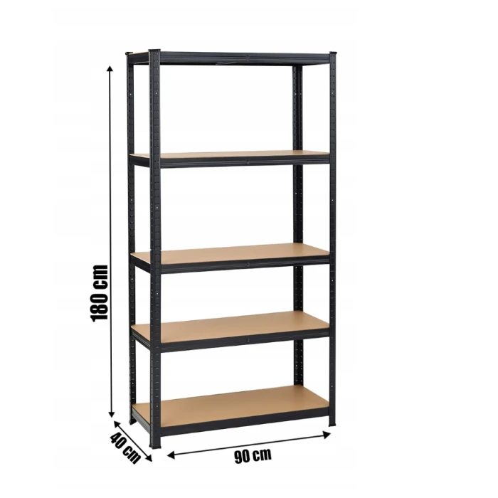 Стелаж LEOBRO Premium Black 180 х 90 х 40 см, 175кг/полиця, 5 полиць (LB-R115)