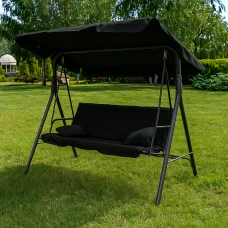 Гойдалка з подушками на 3 особи LEOBRO Black