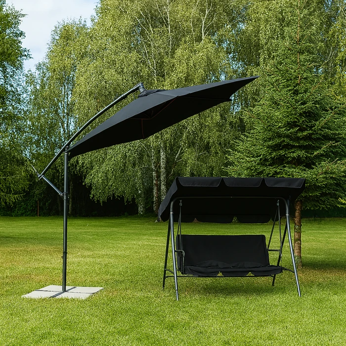 Гойдалка з подушками на 3 особи LEOBRO Black