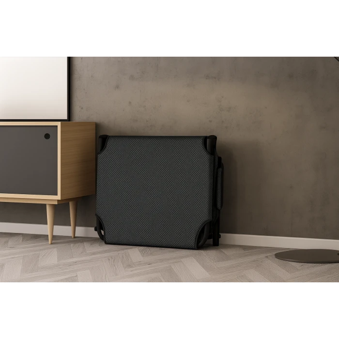 Розкладне ліжко (розкладачка) з Mesh-матрацом і подушкою LEOBRO Black (LB-FB-A2-BLK)