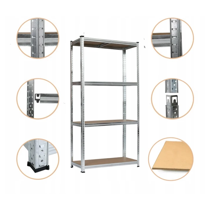 Набір із чотирьох стелажів LEOBRO Premium 150 х 280 х 30 см, 150кг/полиця, 5 полиць (LB-R110Х4)