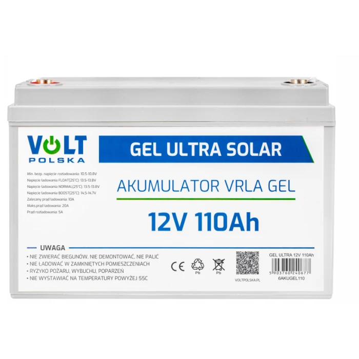 Комплект Volt Polska SINUS PRO 1100 E PLUS 12/230V 700/1100W + Акумулятор GEL 12V 110 Ah