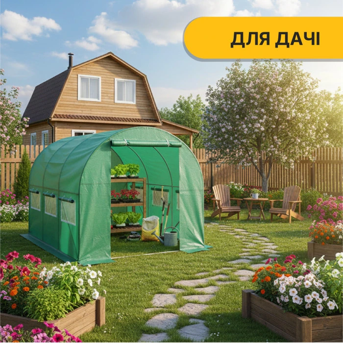 Садова теплиця парник LEOBRO Garden 6м2 Green (LB-G101-GRN)