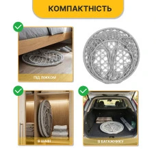 Підвісне плетене крісло-гойдалка LEOBRO Boho XL 80 см Grey (LB-1104)