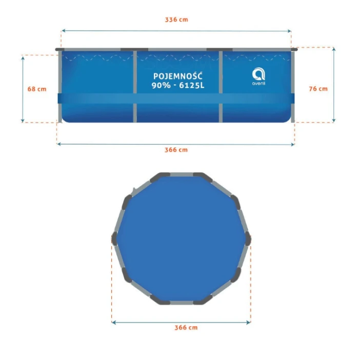Бассейн каркасный Avenli 366х76см 16в1 (681)