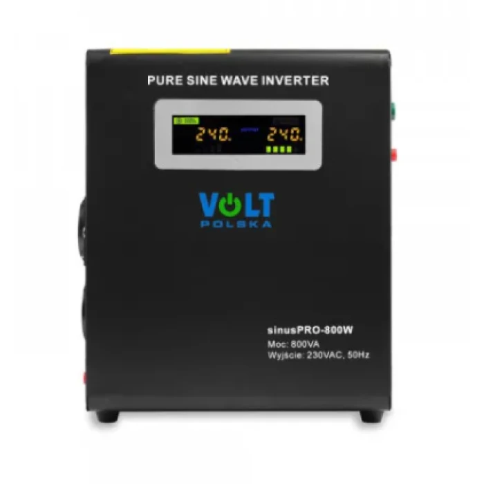 Гібридний ДБЖ/інвертор Volt Polska SINUS PRO 800 W 12/230V 500/800W (3SP098012W)