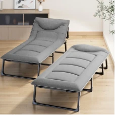 Раскладная кровать (раскладушка) LEOBRO серого цвета (FB-S14)
