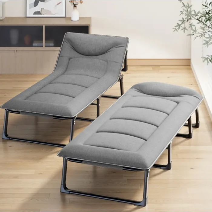 Раскладная кровать (раскладушка) LEOBRO серого цвета (FB-S14)