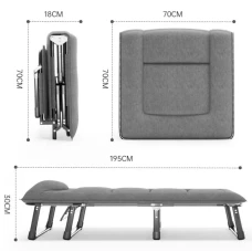 Раскладная кровать (раскладушка) LEOBRO серого цвета (FB-S14)