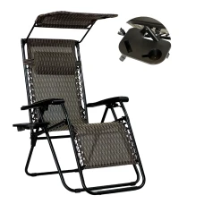 Розкладне крісло шезлонг з козирком LEOBRO Zero Gravity Plaid (LB-ZGC-H1-PLD