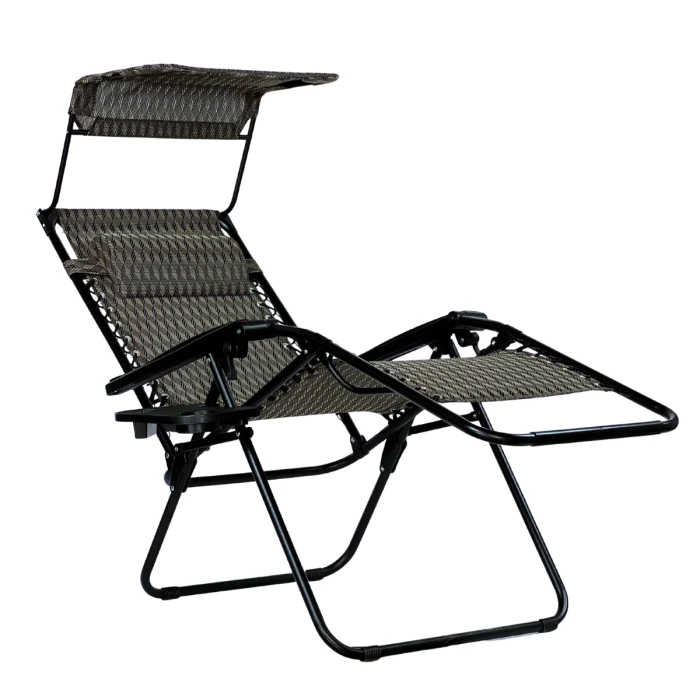 Розкладне крісло шезлонг з козирком LEOBRO Zero Gravity Plaid (LB-ZGC-H1-PLD