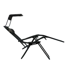 Раскладное кресло шезлонг с козырьком LEOBRO Zero Gravity Plaid (LB-ZGC-H1-PLD)