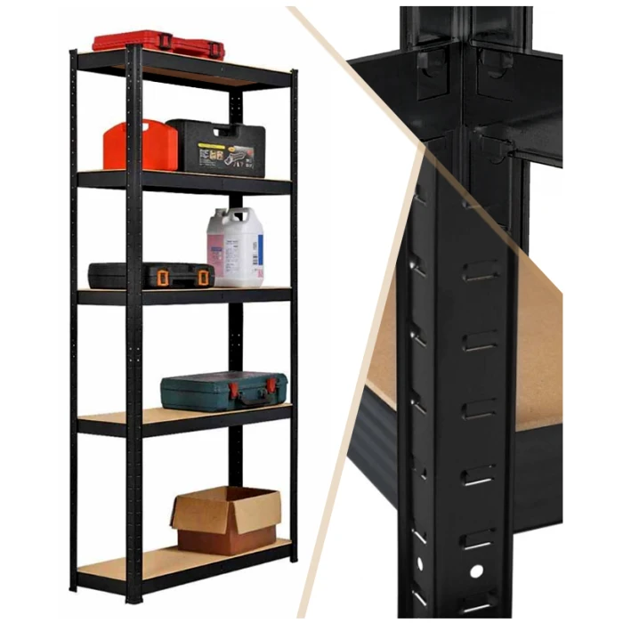 Стелаж LEOBRO Black 150 х 70 х 30 см, 175кг/полиця, 5 полиць (LB-R117)