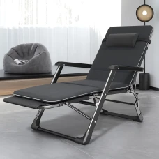 Розкладне крісло ліжко з подушкою LEOBRO Темно-сіре (LB-FCB-G2-BLK)