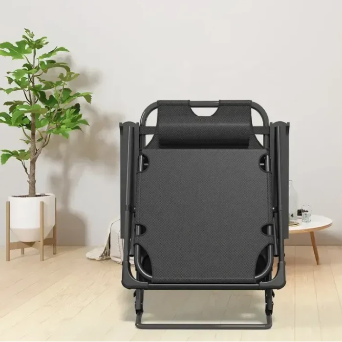 Розкладне крісло ліжко з подушкою LEOBRO Темно-сіре (LB-FCB-G2-BLK)