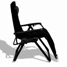 Розкладне крісло шезлонг LEOBRO Zero Gravity Premium Plus Black Velvet (LB-ZGC-K3-BLK)