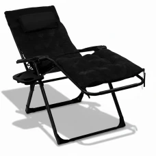 Розкладне крісло шезлонг LEOBRO Zero Gravity Premium Plus Black Velvet (LB-ZGC-K3-BLK)