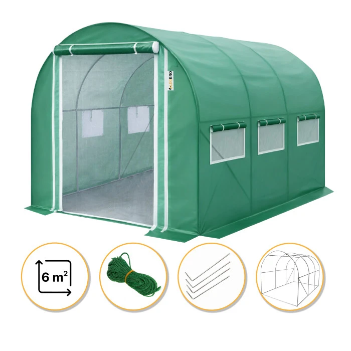 Садова теплиця парник LEOBRO Garden 6м2 Green Mosquito Door (LB-G108-GRN)
