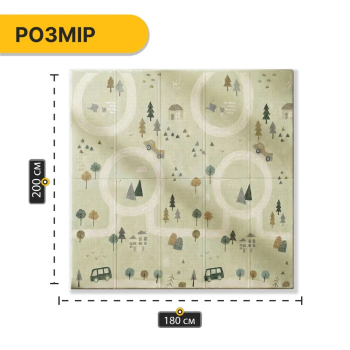 Дитячий ігровий килимок LEOBRO 180 x 200 x 1 см (LB-1032)