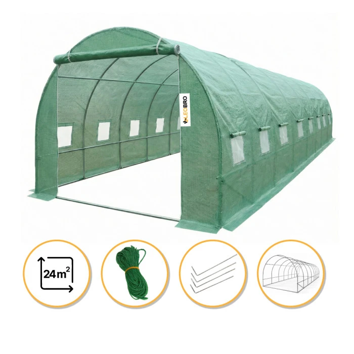 Посилена садова теплиця парник LEOBRO Garden 24м2 Green (LB-G124-GRN)