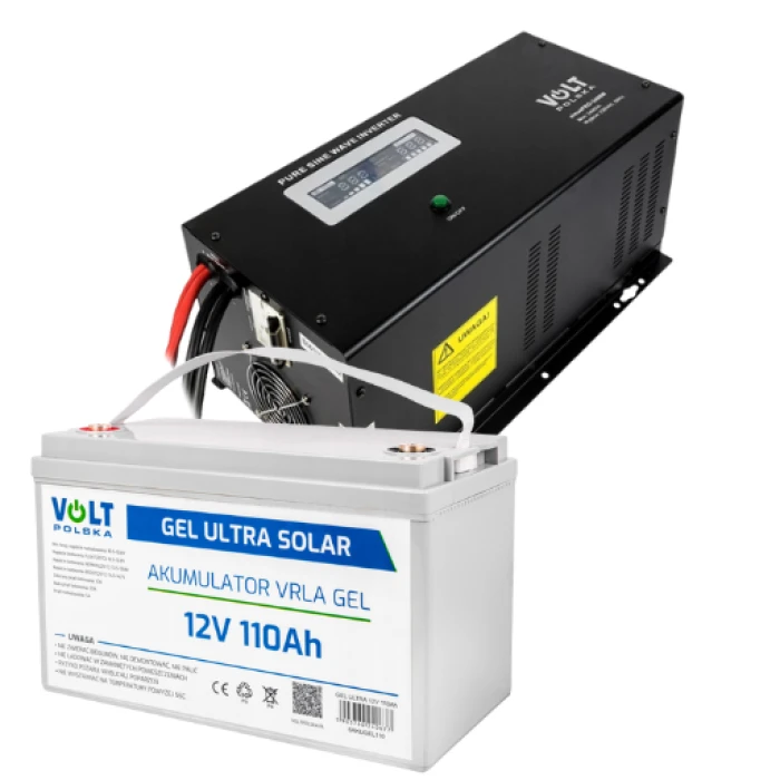 Комплект Volt Polska SINUS PRO 2400 W 12/230V 1600/2400W + Акумулятор VOLT GEL VRLA 110Ah 12V