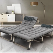 Раскладная кровать (Раскладушка) с подушкой LEOBRO Тёмная полоска