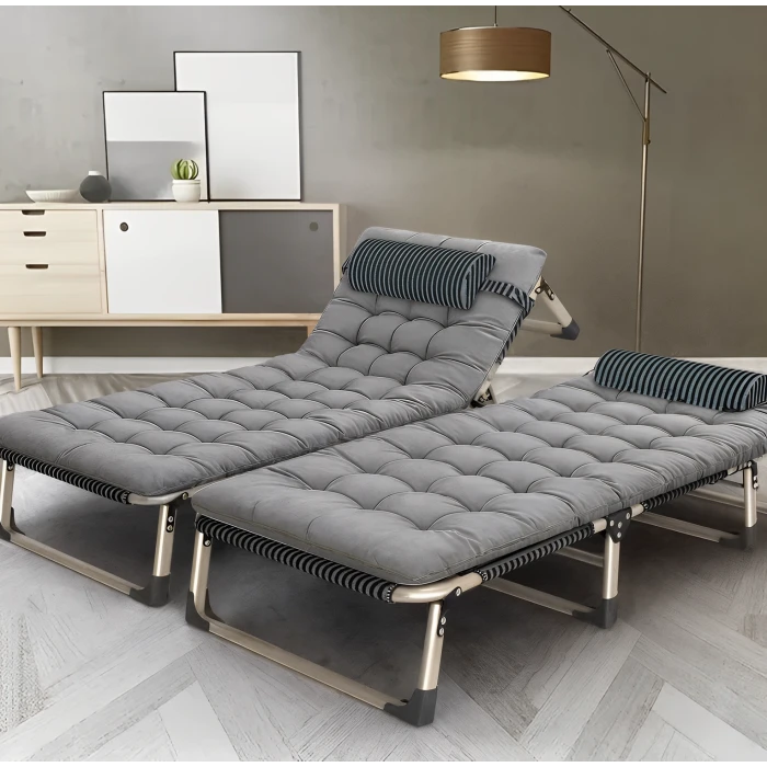 Розкладне ліжко (розкладачка) з подушкою LEOBRO Темна смужка