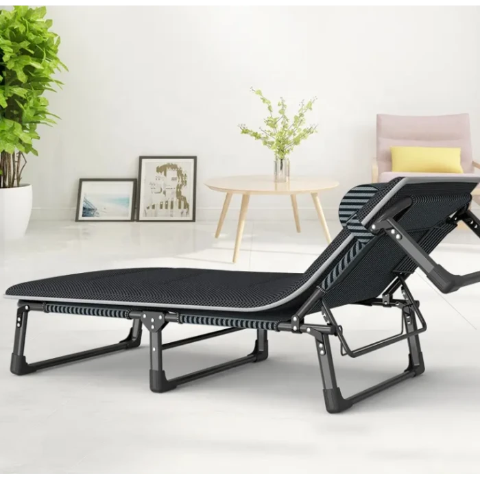 Раскладная кровать (раскладушка) с подушкой LEOBRO Темная полоска (FB-S02-PM)