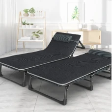 Раскладная кровать (раскладушка) с подушкой LEOBRO Темная полоска (FB-S02-PM)