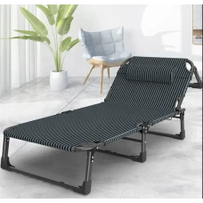 Раскладная кровать (раскладушка) с подушкой LEOBRO Темная полоска (FB-S02-PM)