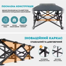 Компактна Розкладачка для туризму LEOBRO зі зручним матрацом Темно-синя
