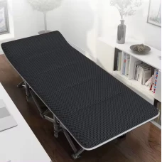 Компактна Розкладачка для туризму LEOBRO зі зручним матрацом Темно-синя