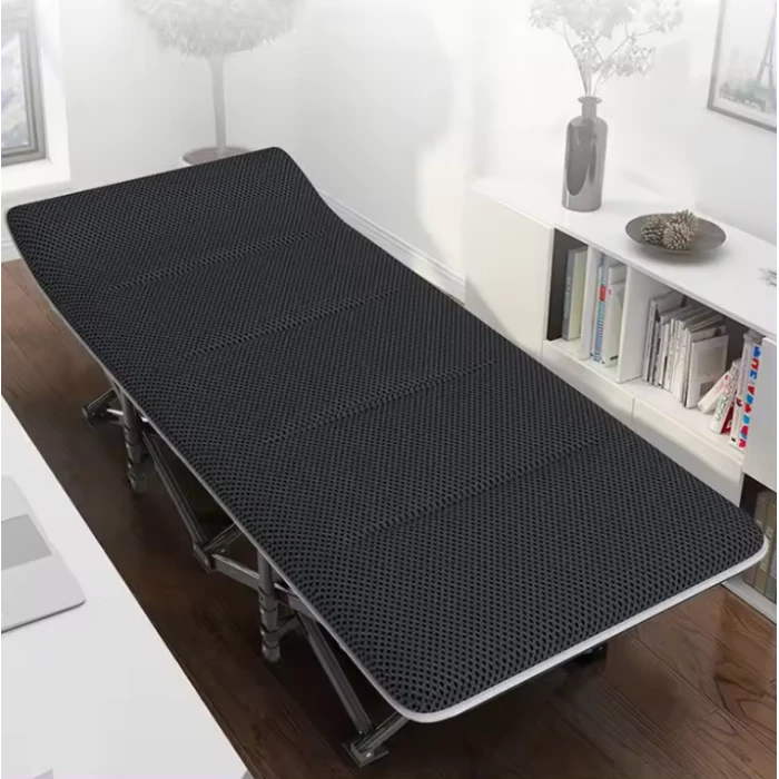 Компактна Розкладачка для туризму LEOBRO зі зручним матрацом Темно-синя