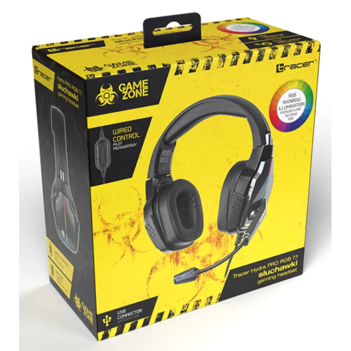 Комп'ютерна аудіо гарнітура Tracer GAMEZONE Hydra PRO RGB 7.1 (TRASLU46955)