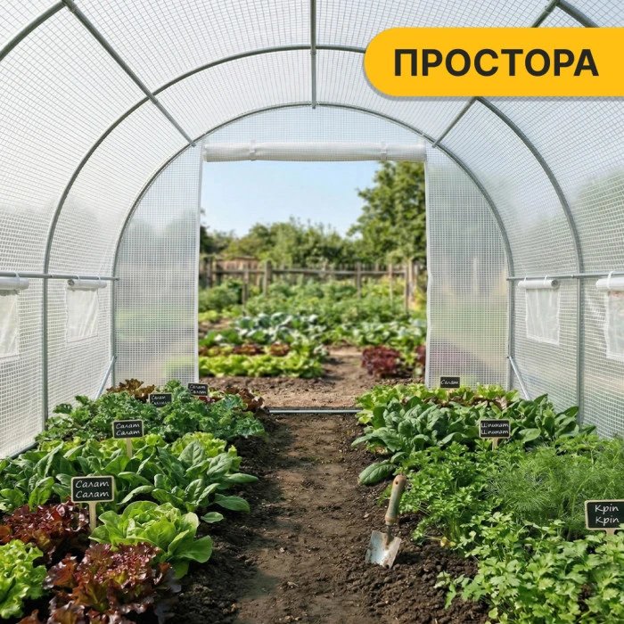 Посилена теплиця садова парник LEOBRO Garden 10м2 White (LB-10M25W)