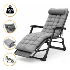 Розкладне крісло ліжко з подушкою LEOBRO Темно-сірий (LB-FCB-G1-GRY)
