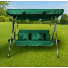 Гойдалка з подушками та підсклянниками на 3 особи LEOBRO Зелена