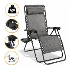 Розкладне крісло шезлонг LEOBRO Zero Gravity Plaid (LB-ZGC-F1-PLD)