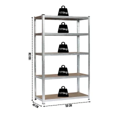 Стелаж LEOBRO Premium 180 х 90 х 40 см, 175кг/полиця, 5 полиць (LB-R104)