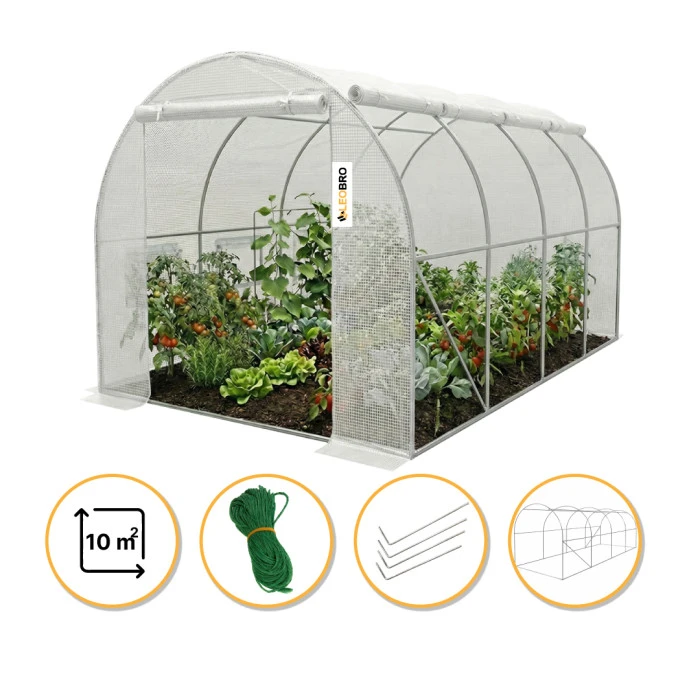 Садова теплиця парник LEOBRO Garden 10м2 White MultiDoor (LB-G112-WHT)