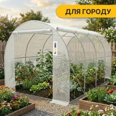 Садова теплиця парник LEOBRO Garden 10м2 White MultiDoor (LB-G112-WHT)