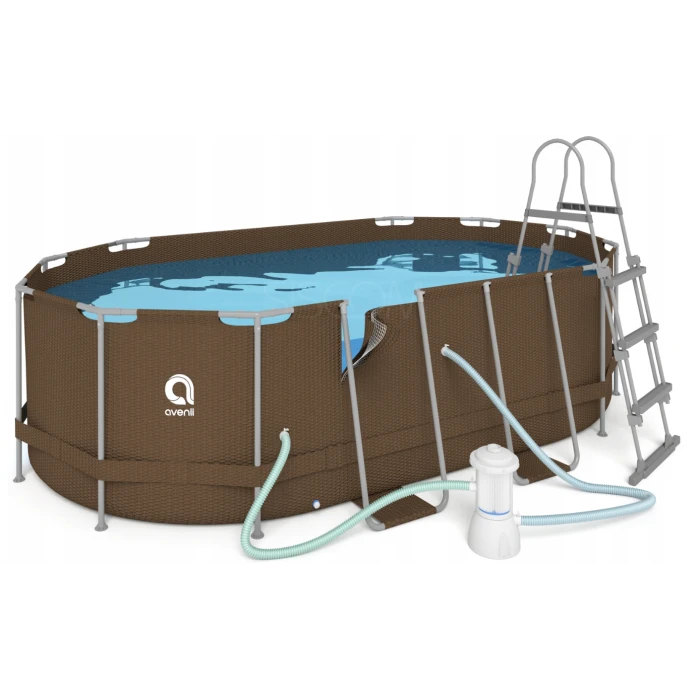 Бассейн каркасный, прямоугольный Avenli 427x275x100 см. (Brown) 16в1 (2820)