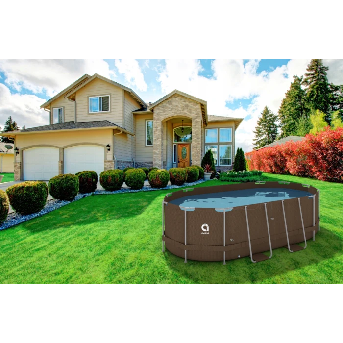 Бассейн каркасный, прямоугольный Avenli 427x275x100 см. (Brown) 16в1 (2820)