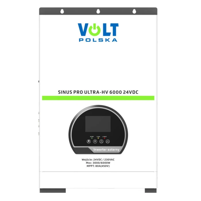 Сонячний інвертор Volt Polska ULTRA-HV 6000 24/230V (3000/6000W) + 80A MPPT (450V) (3SSHV30024)