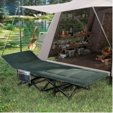 Раскладушка для туризма LEOBRO зеленая (CC-S11)