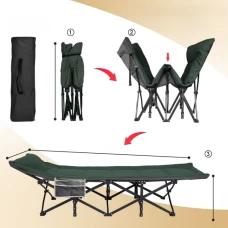 Раскладушка для туризма LEOBRO зеленая (CC-S11)