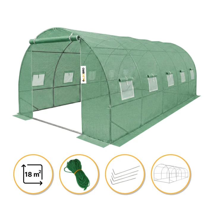 Посилена теплиця садова парник LEOBRO Garden 18м2 Green (LB-18M25)