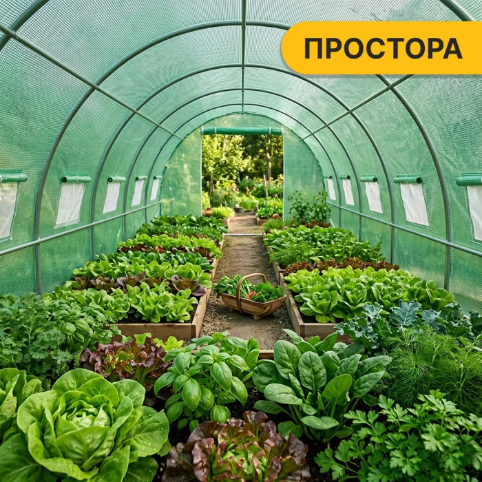 Посилена теплиця садова парник LEOBRO Garden 18м2 Green (LB-18M25)