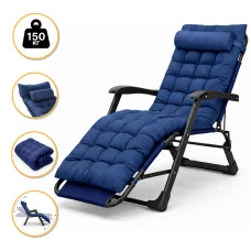 Раскладное кресло кровать с подушкой LEOBRO Темно-синий (LB-FCB-G1-BLU)